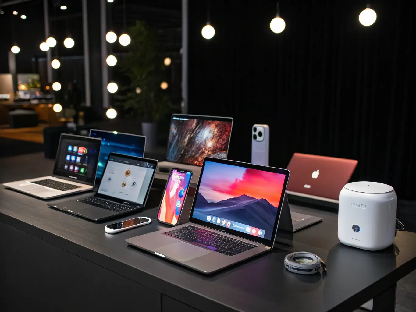 A display of DVDs and digital media devices available for community use.